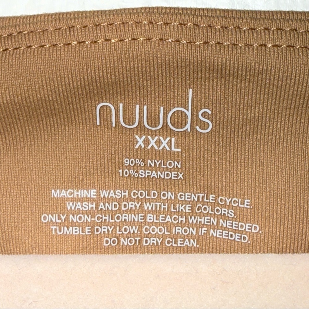 Nuuds Tan Long Sleeve Square-neck Bodysuit Size XXXL - Picture 7 of 10